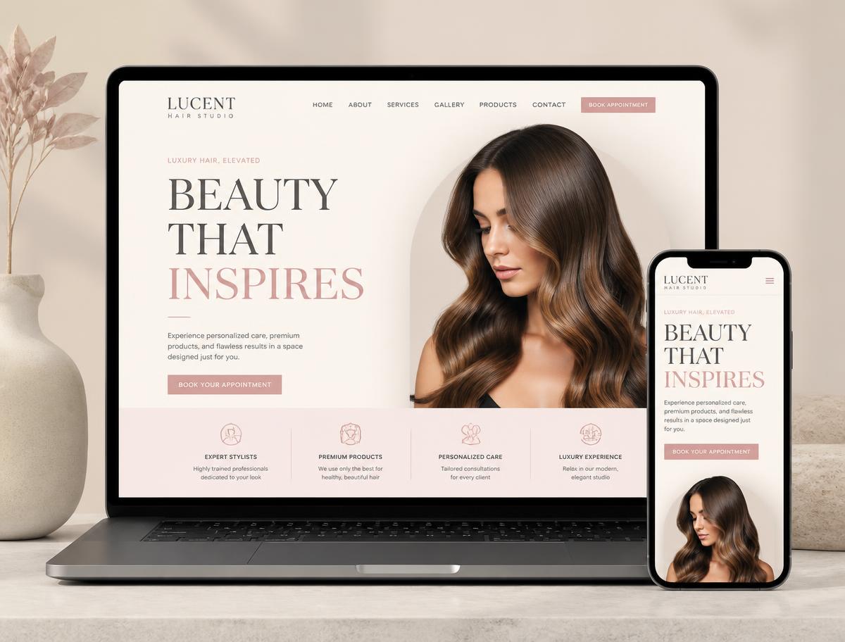 Luxury salon website website build